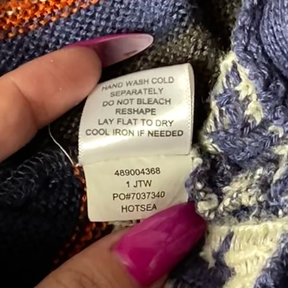 live and let live Bohemian MaximalistGraphic Knit Hooded Cardigan Sweater Size L - Picture 9 of 9